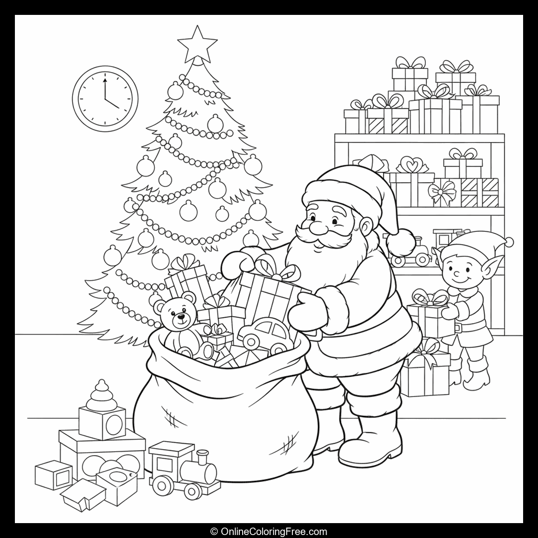 Santa Packing Presents