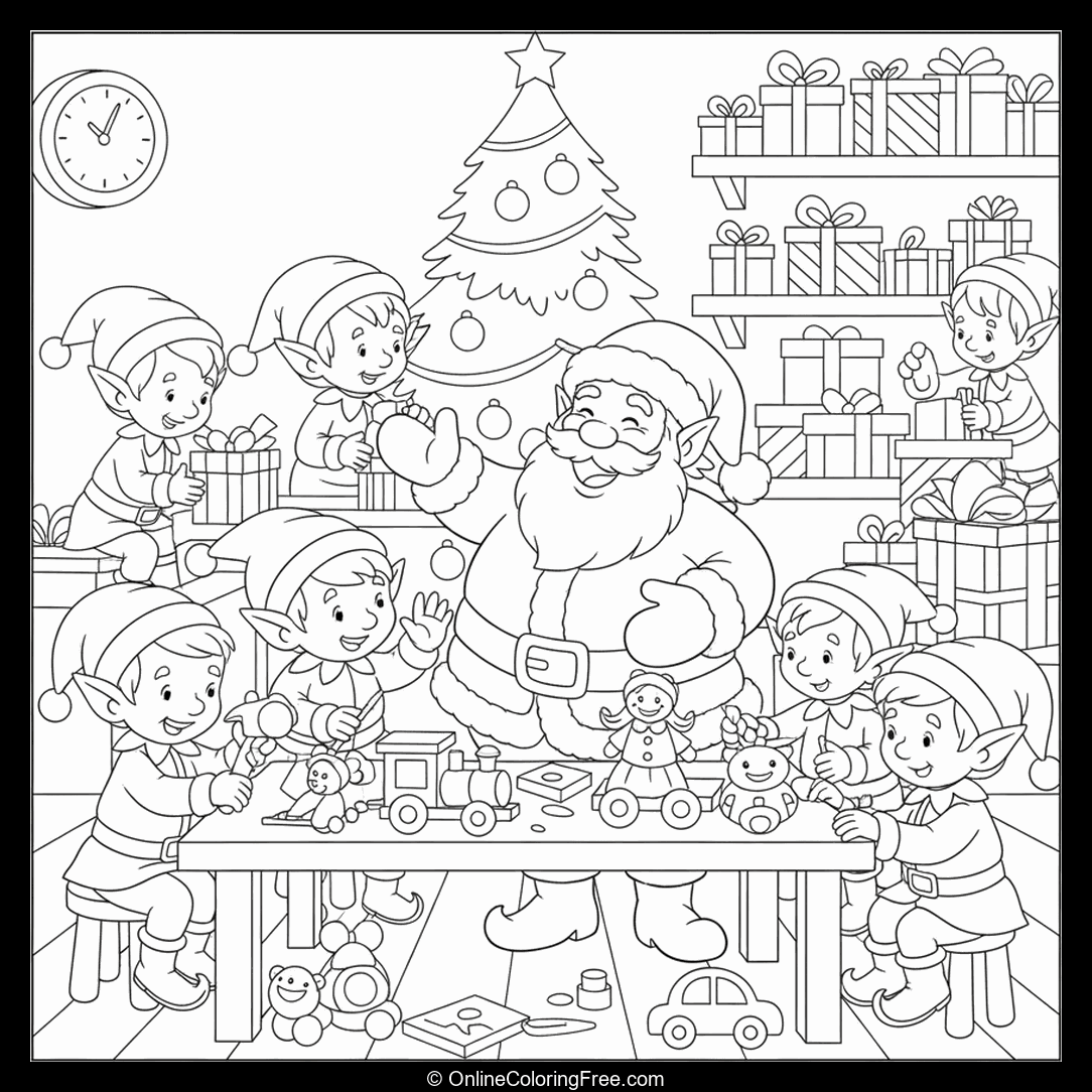 Santa With Elves