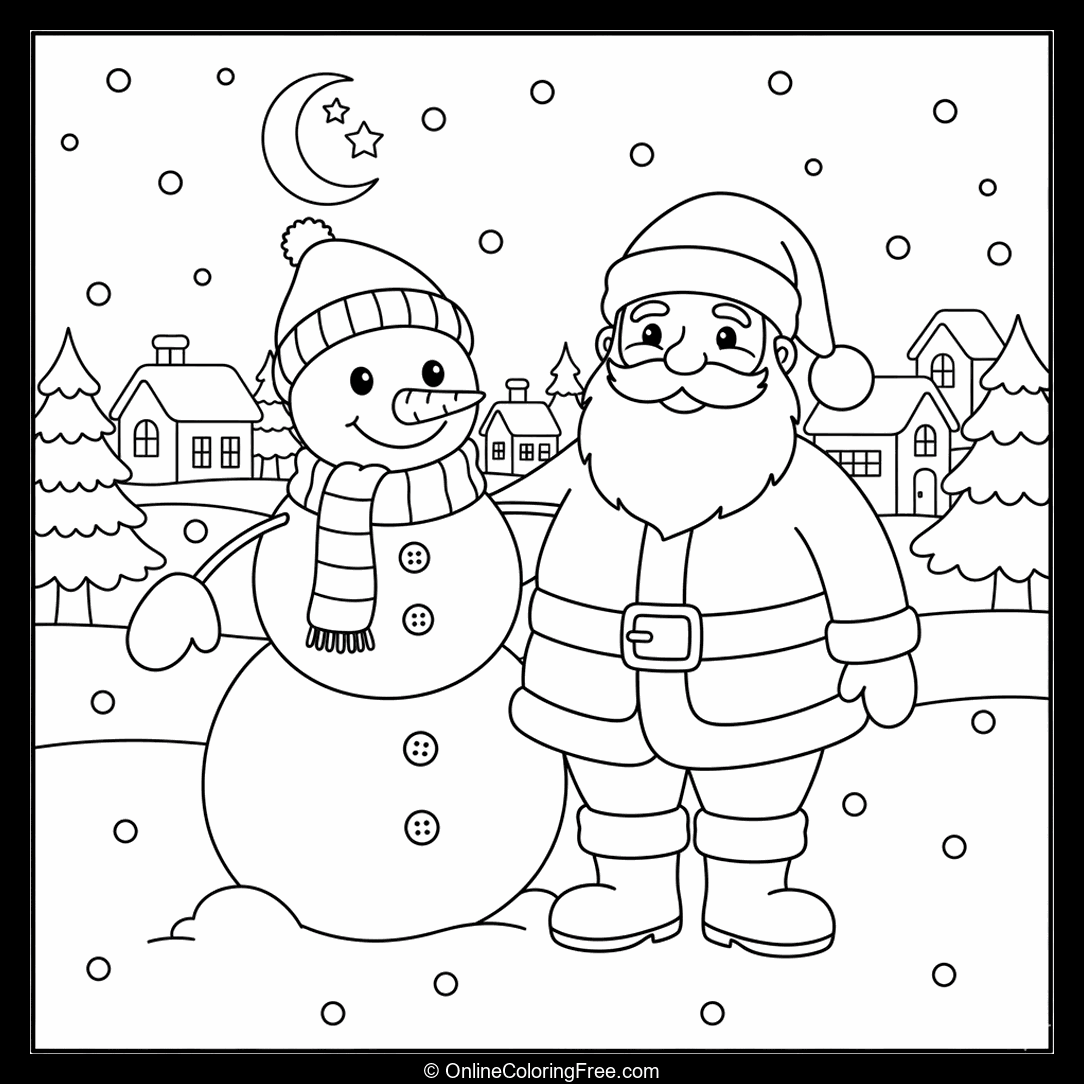 Santa With Snowman