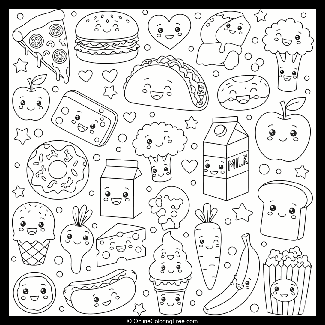 Smiling Food Doodles