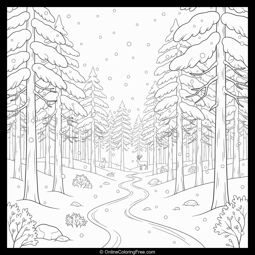 Snowy Forest Path