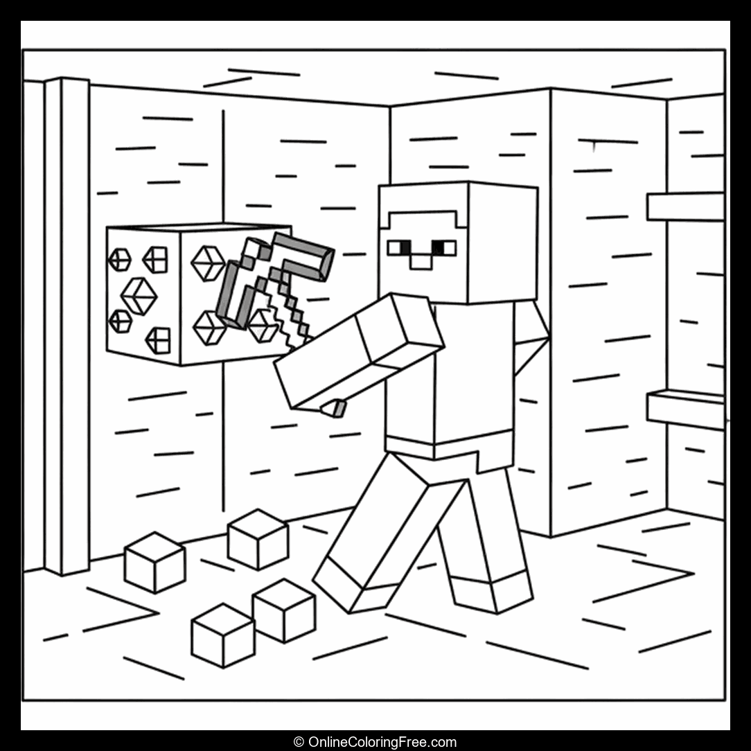 Steve Mining Diamonds