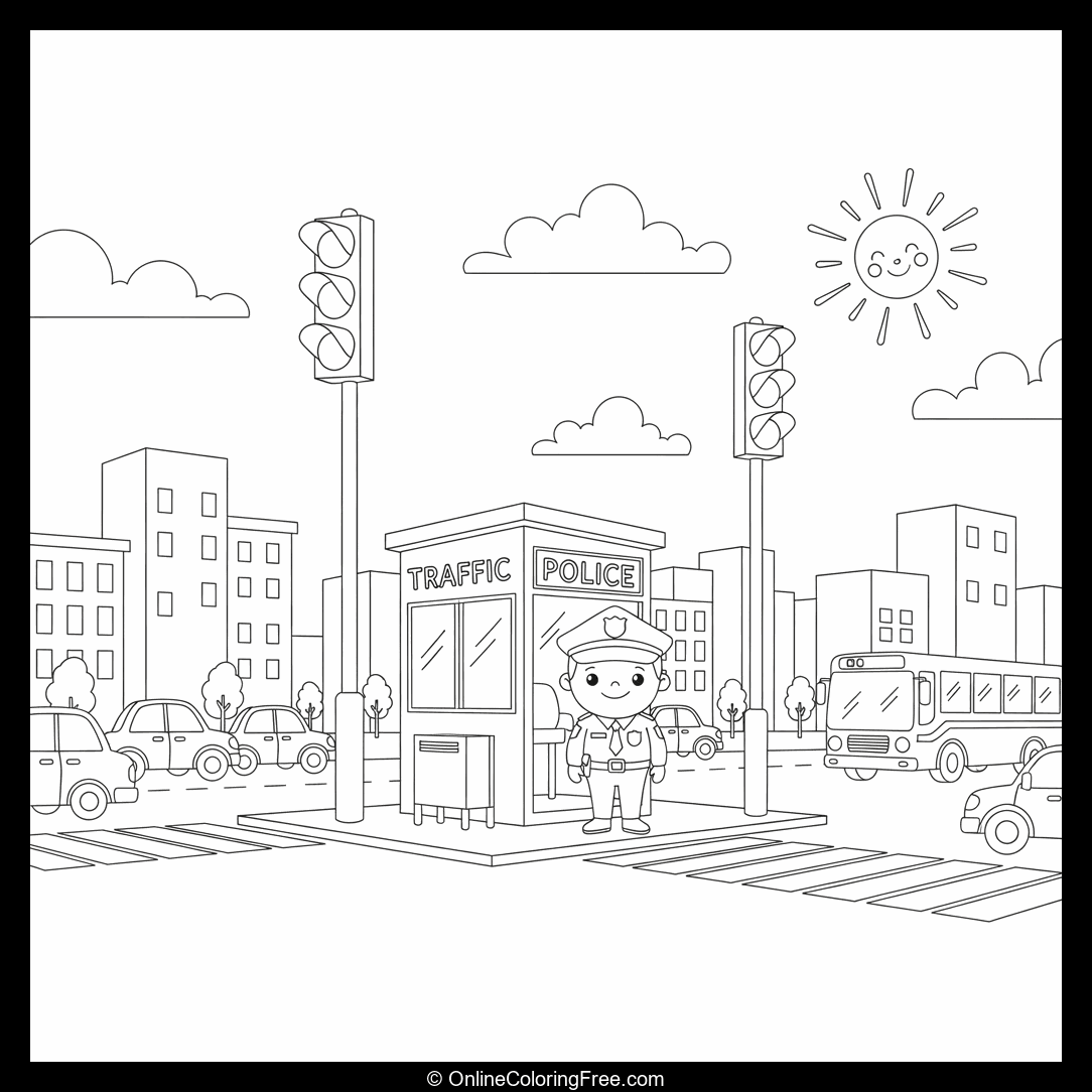 Traffic Lights & Traffic Police Booth