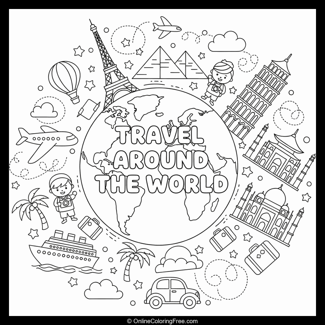 Travel Around the World Doodles