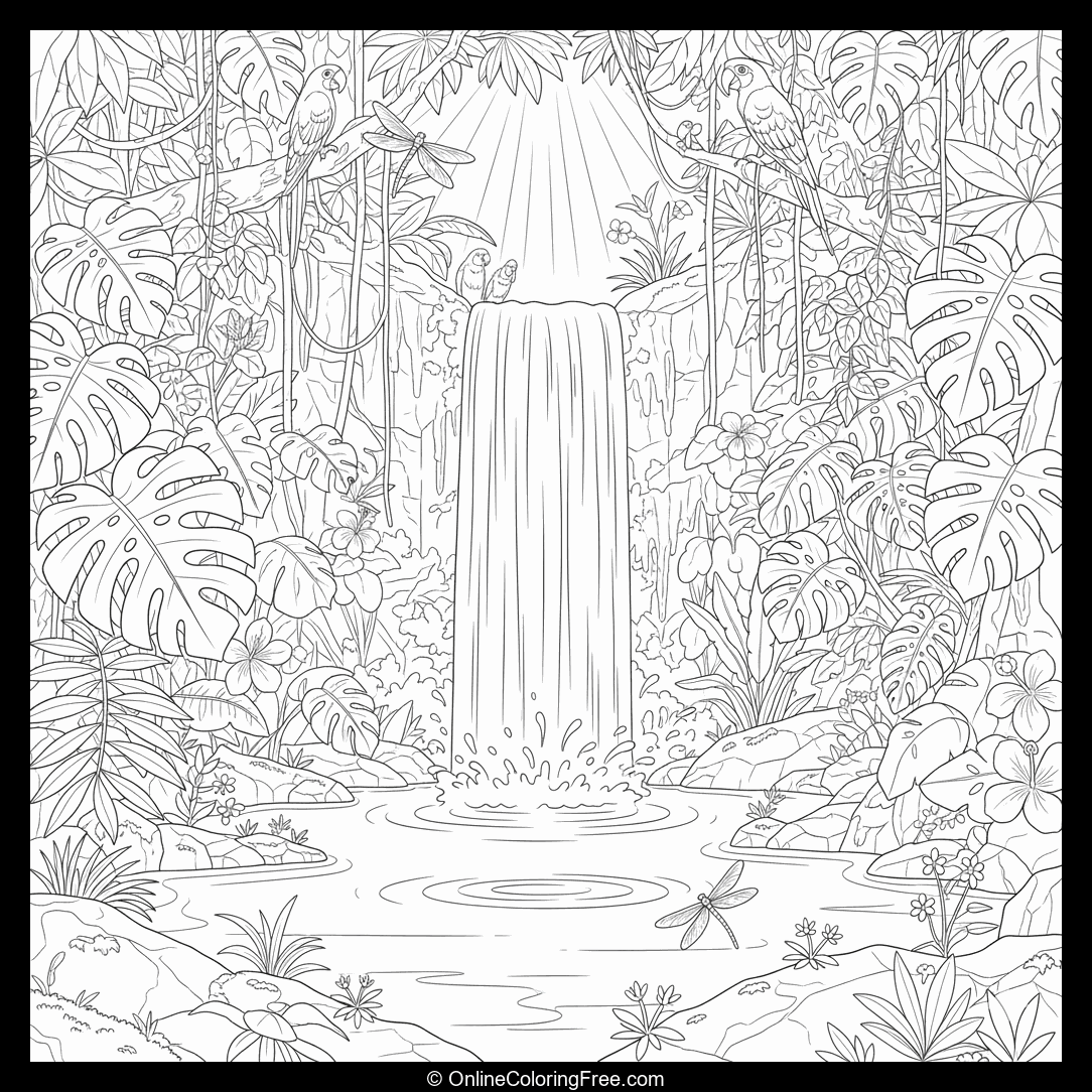 Tropical Rainforest Waterfall
