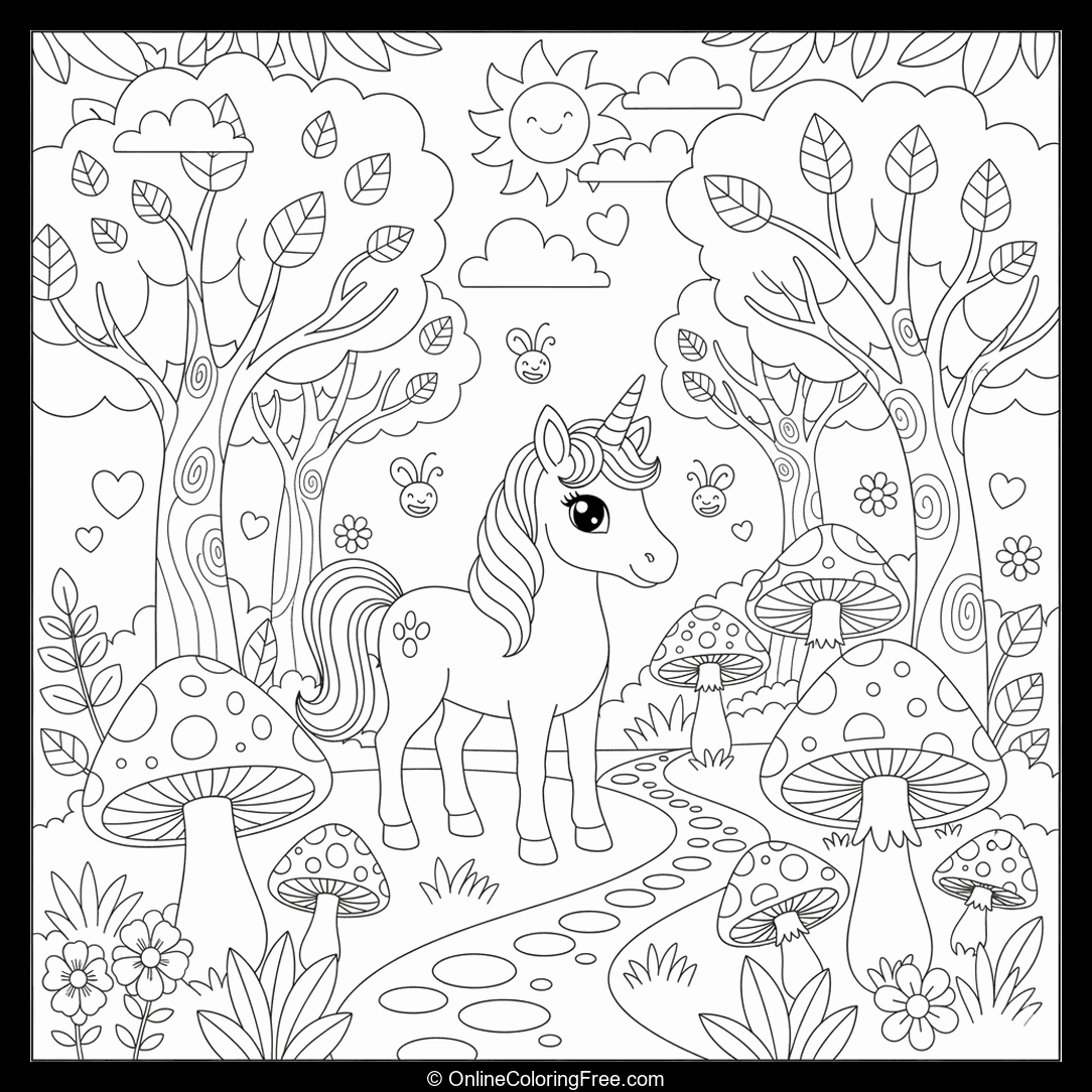 Unicorn In A Fantasy Forest