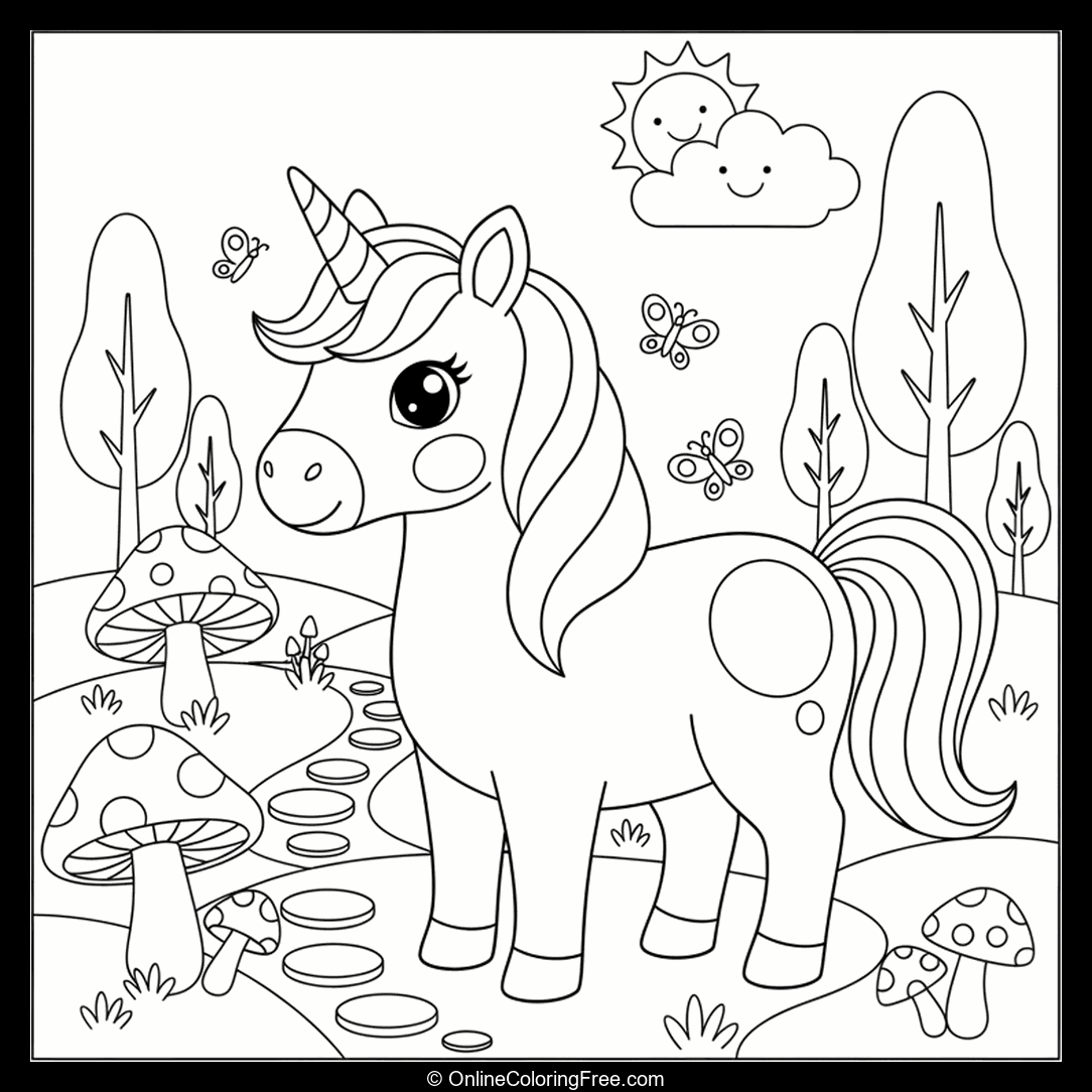 Unicorn In Fairy Land