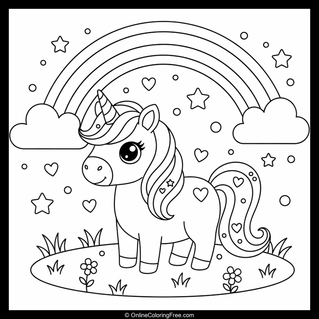 Unicorn Under A Rainbow