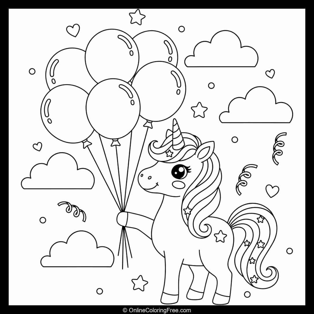 Unicorn With Balloons